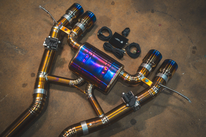 BMW G80/G81 M3 3.0L Axleback Grade 5 Titanium Titanium 4.0 Inch Outlet Tips Valvetronic Designs