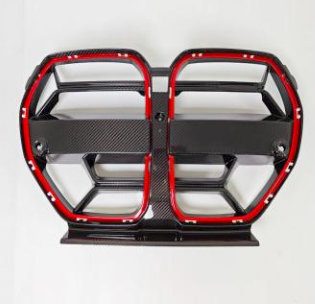 BMW M4 G82/G83 Dry Carbon Fibre CSL Style Red-Edged Kidney Grille Without ACC