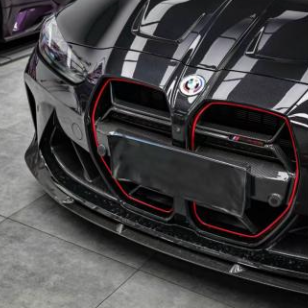 BMW M4 G82/G83 Dry Carbon Fibre CSL Style Red-Edged Kidney Grille Without ACC